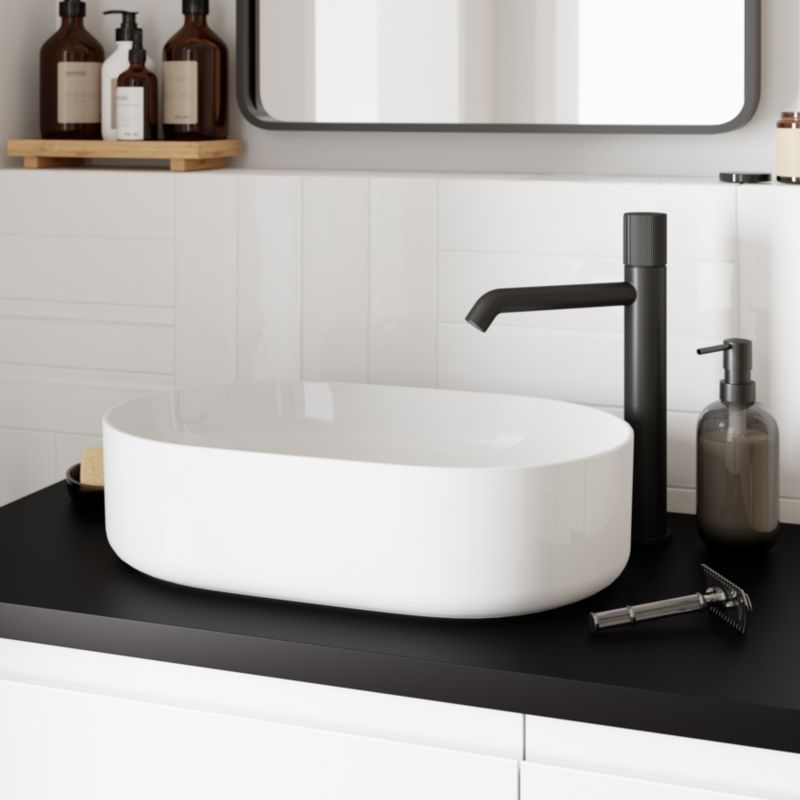 GoodHome Levanna bordmonteret vask 48 x 30 cm hvid