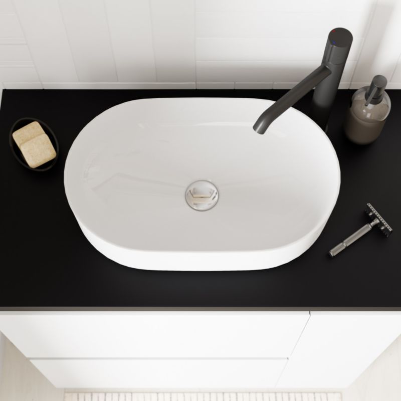 GoodHome Levanna bordmonteret vask 48 x 30 cm hvid