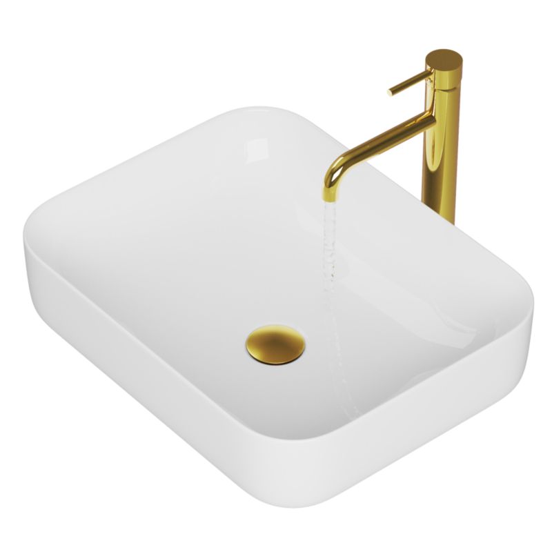 Granitan Sawo keramisk bordmonteret vask 51 x 40 cm, 1 stk.