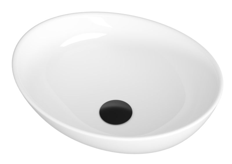 Granitan Tono oval keramisk bordmonteret vask i hvid, 1 stk.