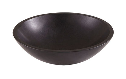 GoodHome Tumen rund bordmonteret stenvask Ø 38 cm sort