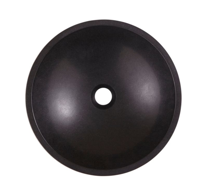 GoodHome Tumen rund bordmonteret stenvask Ø 38 cm sort