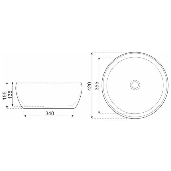 Kerra KR-124 bordmonteret vask i sølvdekoration, 1 stk.