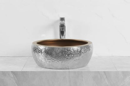 Kerra KR-124 bordmonteret vask i sølvdekoration, 1 stk.