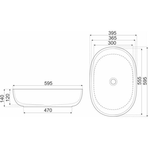 Kerra KR-374 bordmonteret håndvask med farverigt blomsterdesign, 1 stk.