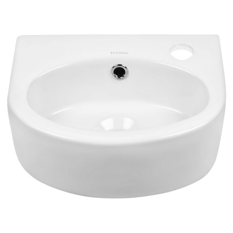 Kerra KR-601 hvid vask til bordmontage med hul til armatur