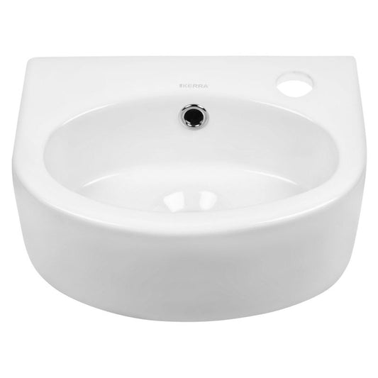 Kerra KR-601 hvid vask til bordmontage med hul til armatur