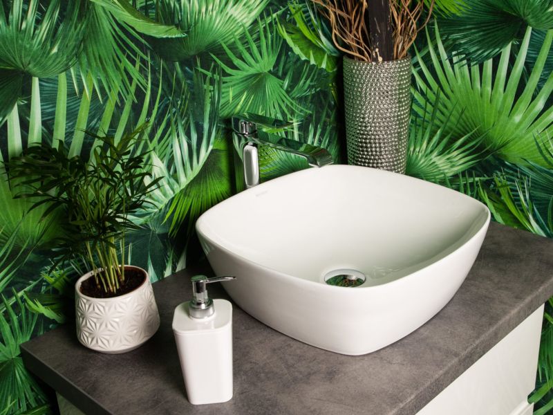 Kerra KR-650 hvid kvadratisk vask til bordmontage, 1 stk.