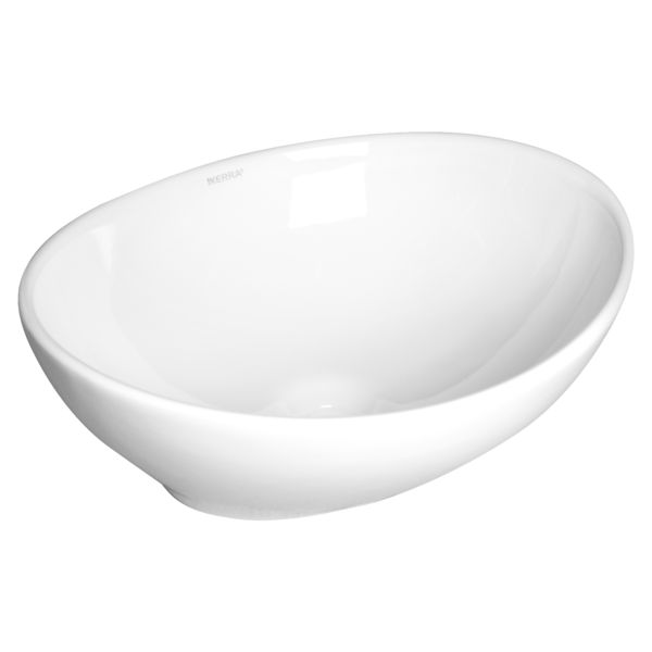 Keramisk Bordhåndvask Oval 42 cm Hvid 1 stk.