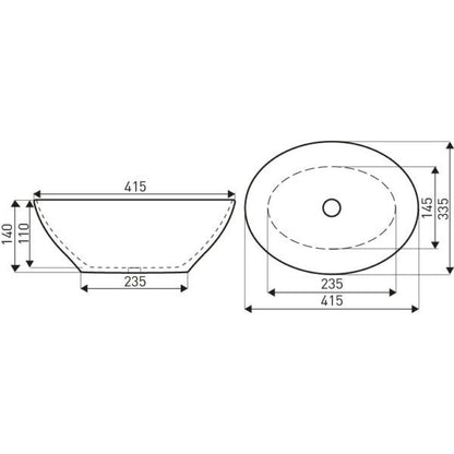 Kerra KR-707 BL/G bordmonteret vask i sort og guld, 1 stk.