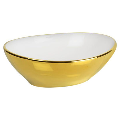 Kerra KR-707 WH/G bordmonteret vask i hvid og guld, 1 stk.