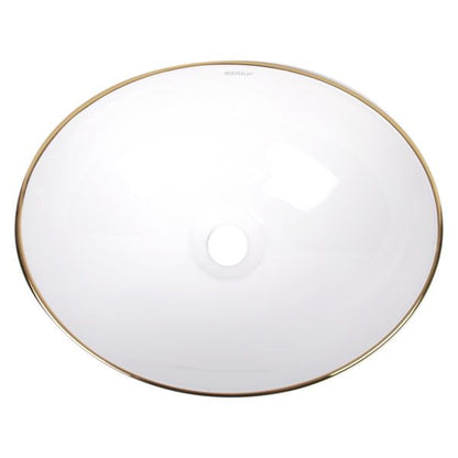 Kerra KR-707 WH/G bordmonteret vask i hvid og guld, 1 stk.