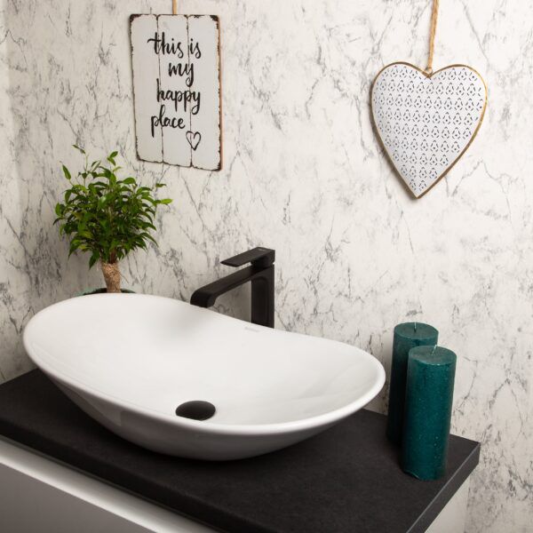 Kerra KR-781 bordmonteret vask i hvid, 1 stk.