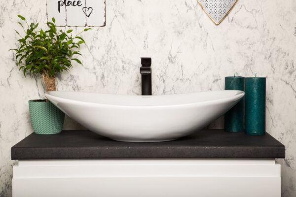 Kerra KR-781 bordmonteret vask i hvid, 1 stk.