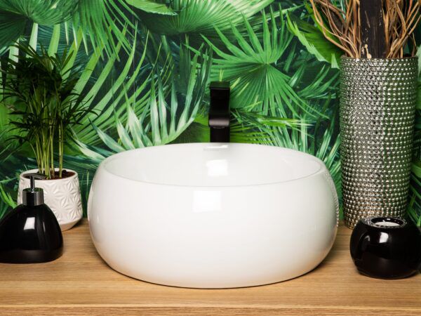 Kerra KR-802 bordmonteret vask i hvid, 1 stk.