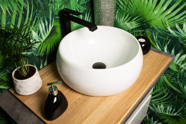 Kerra KR-802 bordmonteret vask i hvid, 1 stk.