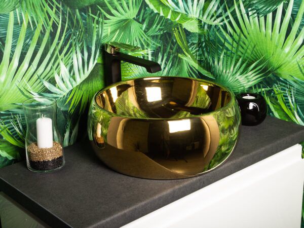 Kerra KR-802 GOLD bordmonteret vask i gyldent højglans, 1 stk.