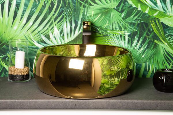 Kerra KR-802 GOLD bordmonteret vask i gyldent højglans, 1 stk.