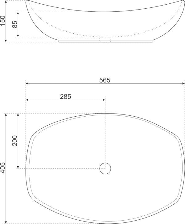 Kerra KR-901 hvid vask til bordmontage, 1 stk.