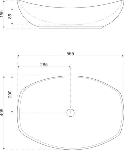 Kerra KR-901 hvid vask til bordmontage, 1 stk.