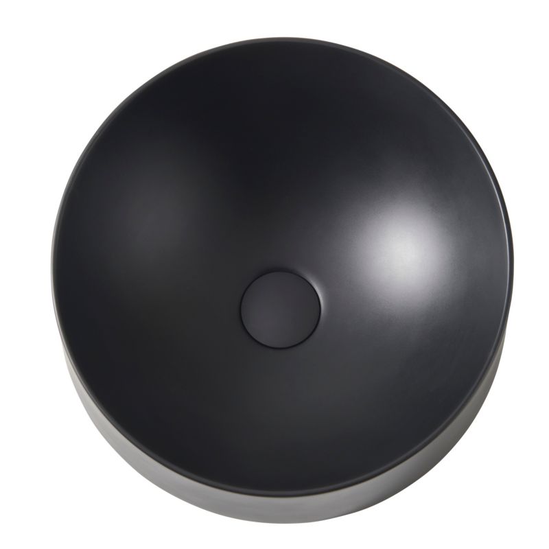 Konglomeratvask Allos Rund 38 cm Sort Mat