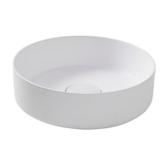 GoodHome Apanas 38 cm hvid bordmonteret vask i konglomerat