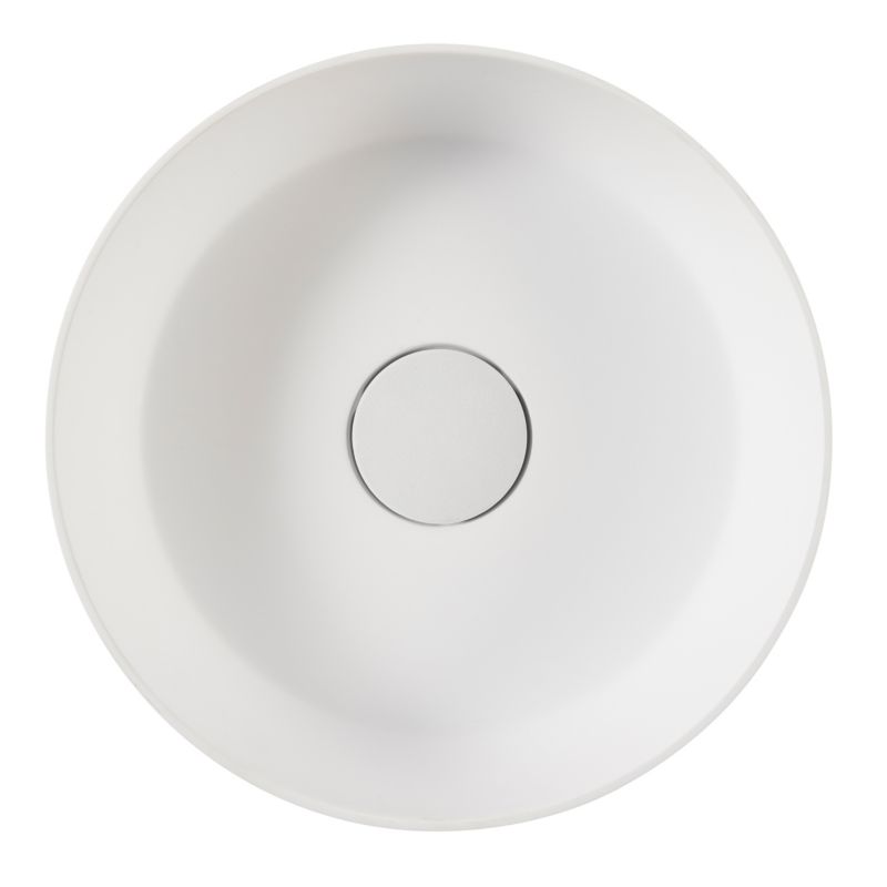 GoodHome Apanas 38 cm hvid bordmonteret vask i konglomerat