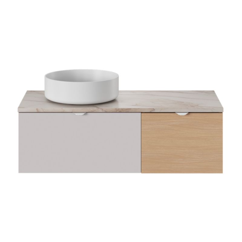 GoodHome Apanas 38 cm hvid bordmonteret vask i konglomerat