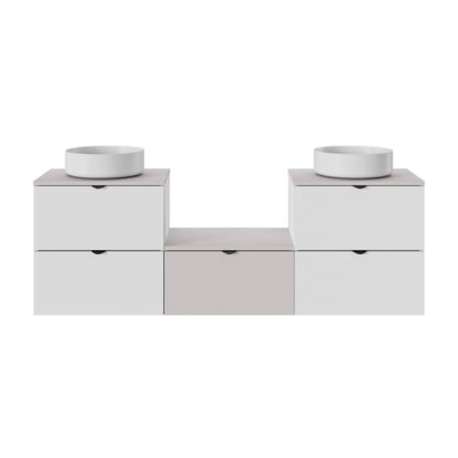GoodHome Apanas 38 cm hvid bordmonteret vask i konglomerat