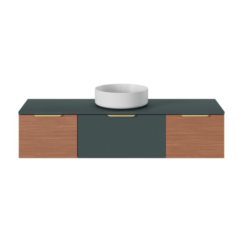 GoodHome Apanas 38 cm hvid bordmonteret vask i konglomerat