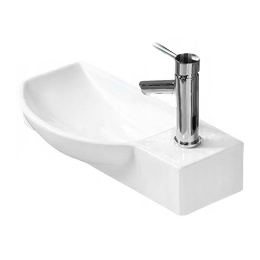 Venstrevendt bordmonteret vask Mexen Hugo 50 x 23 cm hvid 1 stk.