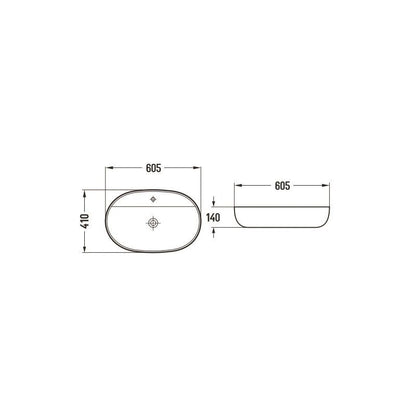 Mexen Adel bordmonteret vask 60 x 41 cm mat‑sort 1 stk.