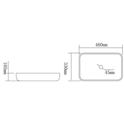 Mexen Akra transparent bordmonteret vask 46 x 33 cm 1 stk.