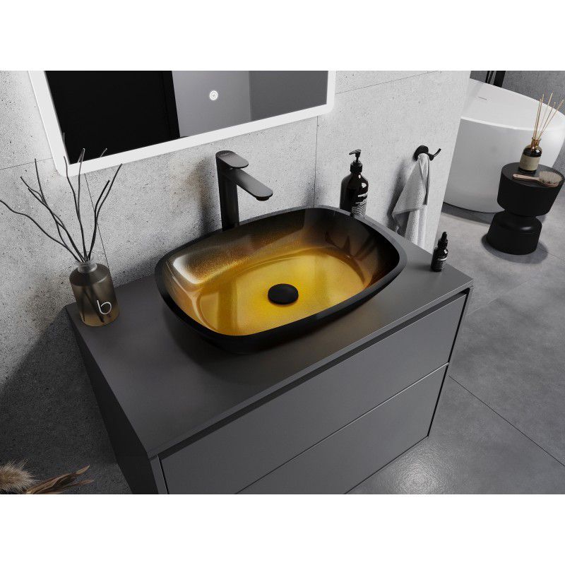 Mexen Araks bordmonteret vask i gyldent design 54 x 39 cm, 1 stk.