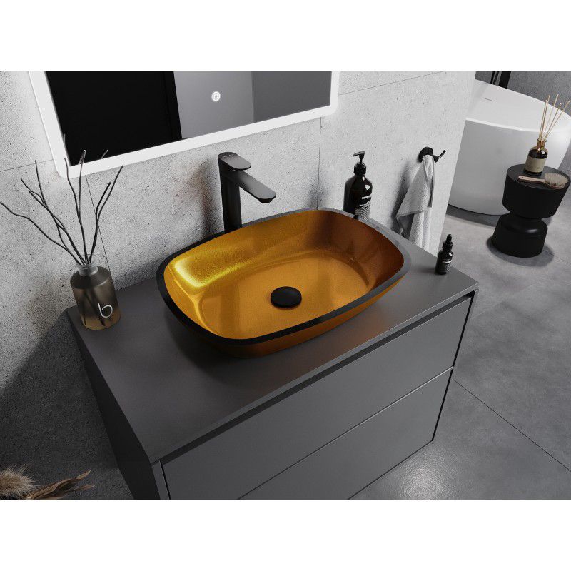 Mexen Araks bordmonteret vask i guld 54 x 39 cm