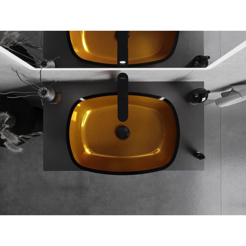 Mexen Araks bordmonteret vask i guld 54 x 39 cm