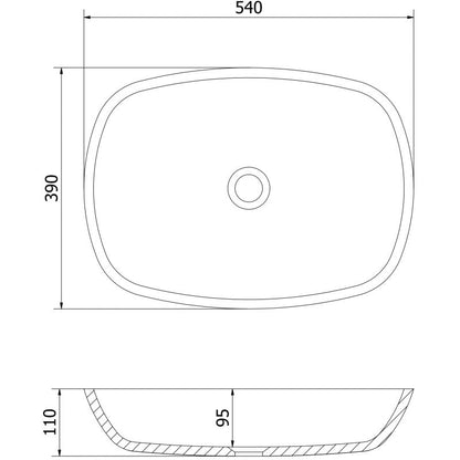 Mexen Araks bordmonteret vask i guld 54 x 39 cm