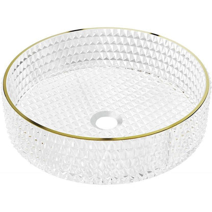 Mexen Aura glasvask til bordmontering transparent/guld 39,5 x 39,5 cm 1 stk.