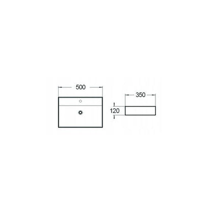 Mexen Blanca bordmonteret vask 50 x 35 cm hvid 1 stk.