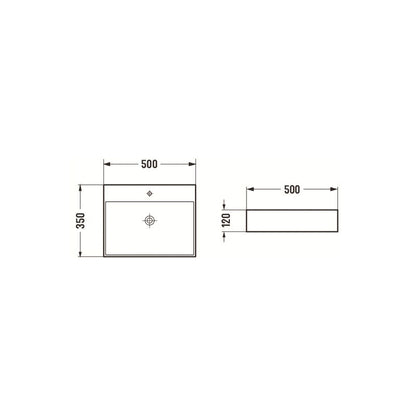 Mexen Blanca bordmonteret vask i mat-sort 50 x 35 cm, 1 stk.