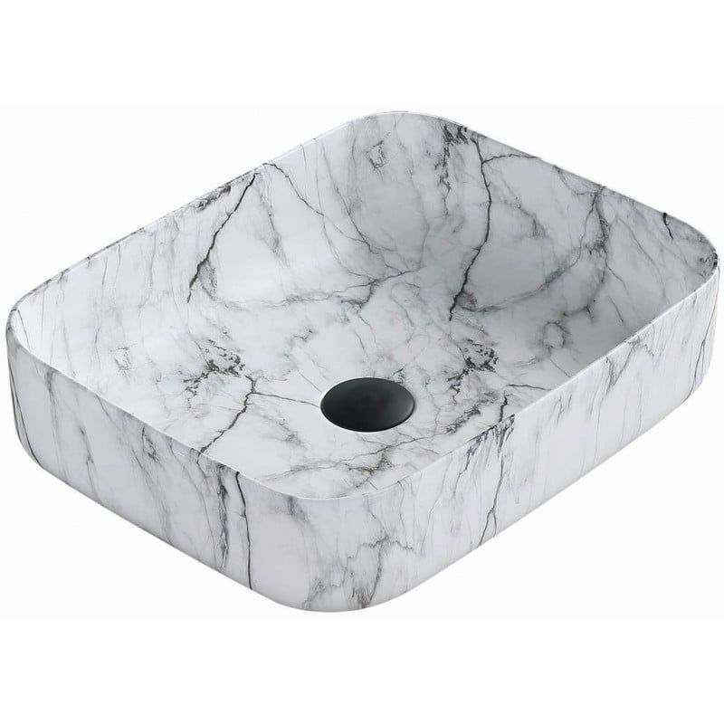 Mexen Carla bordmonteret vask i hvid sten 50 x 39 cm 1 stk.