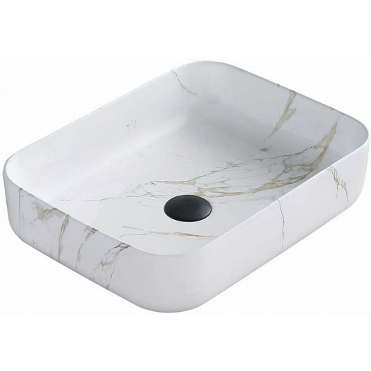 Mexen Carla bordmonteret vask i hvid sten 50 x 39 cm 21555091 1 stk.