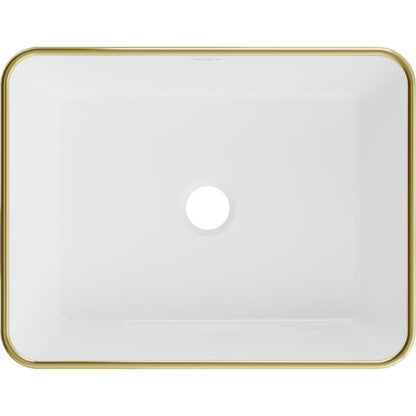 Mexen Catia bordmonteret vask 48 x 37 cm hvid med guldkant, 1 stk.