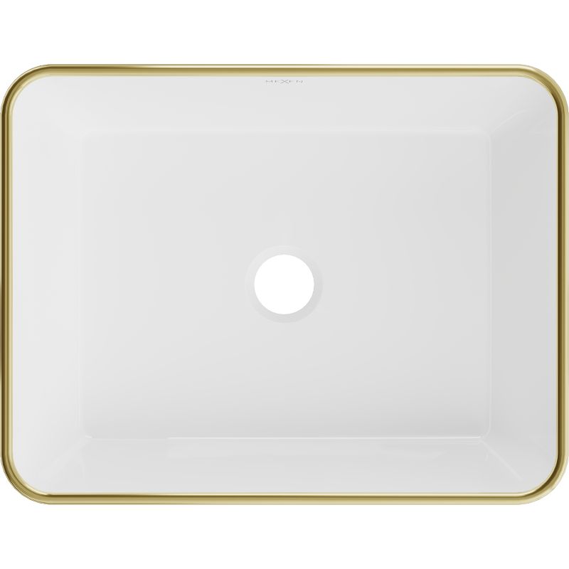 Mexen Catia bordmonteret vask 48 x 37 cm hvid/guld med ternet mønster 1 stk.
