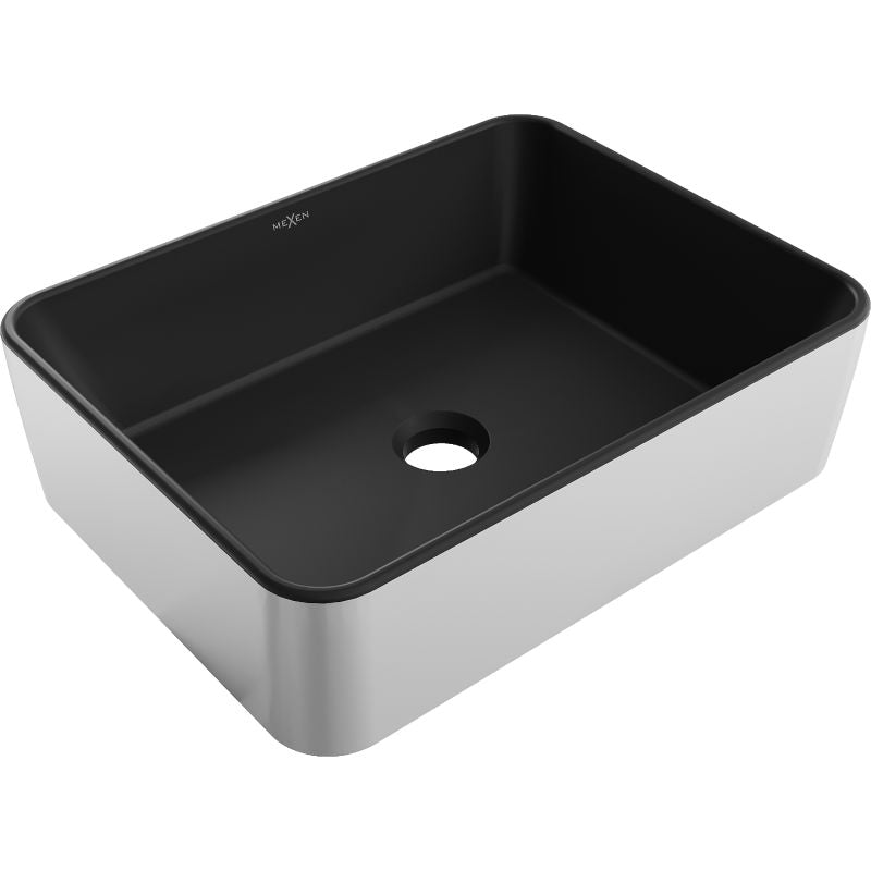 Mexen Catia bordmonteret vask 48 x 37 cm mat-sort/sølv 1 stk.