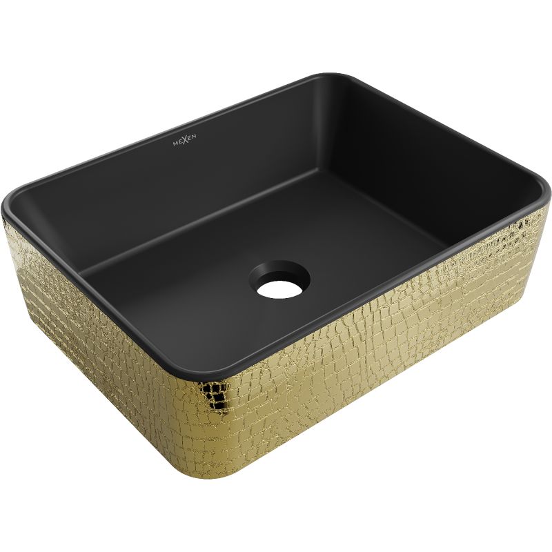 Mexen Catia bordmonteret vask 48 x 37 cm mat-sort/guld med skæl-mønster 1 stk.