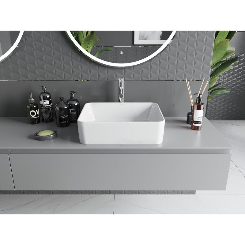 Mexen Catia bordmonteret vask i hvid 48 x 37 cm, 1 stk.