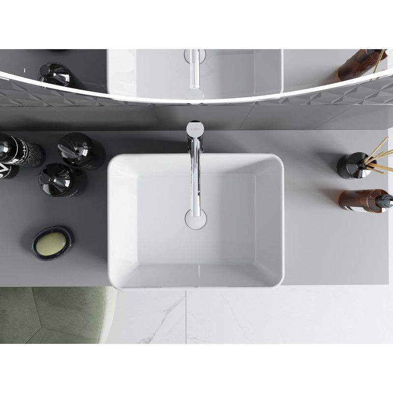 Mexen Catia bordmonteret vask i hvid 48 x 37 cm, 1 stk.