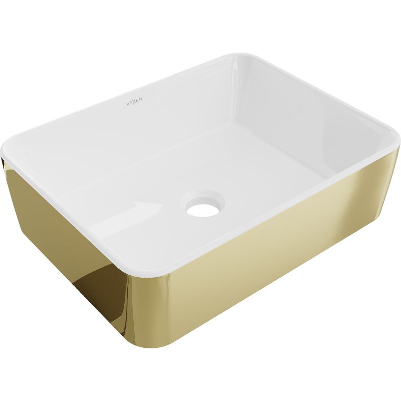 Mexen Catia bordmonteret vask hvid/guld 48 x 37 cm 1 stk.