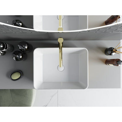 Mexen Catia bordmonteret vask i hvid/guld 48 x 38 cm, 1 stk.